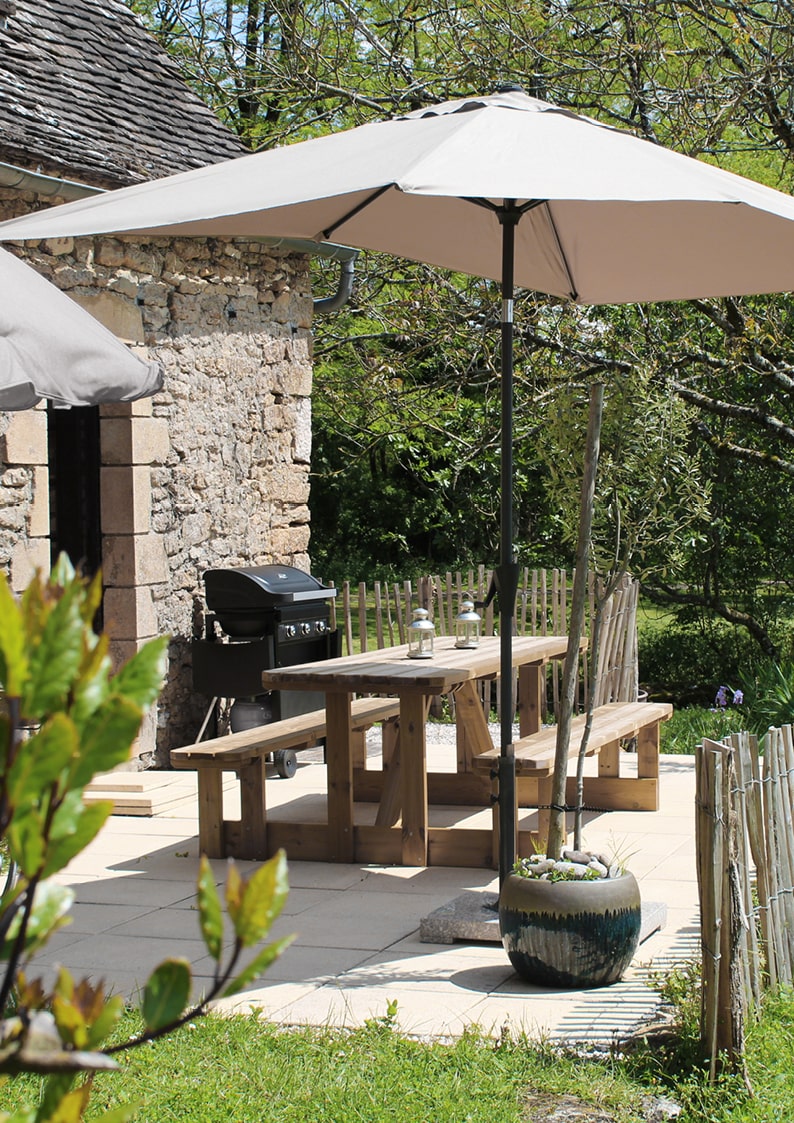 Grande terrasse du Gite O'Soleil Couchant Rocamadour